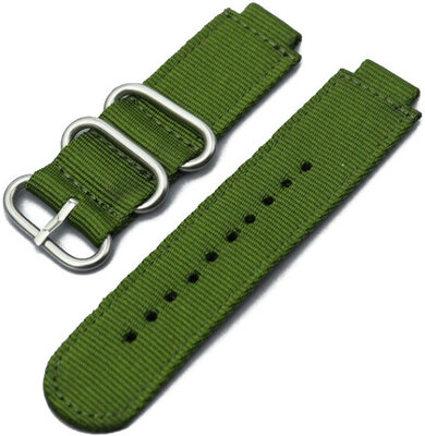 Strap pro Casio G-Shock, nylon, green, silver clasp (pro modely GM-110/GA-2100, GA-110, DW-5600)