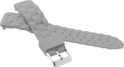 Children's Silicone Strap 18 mm, Grey, Silver Buckle