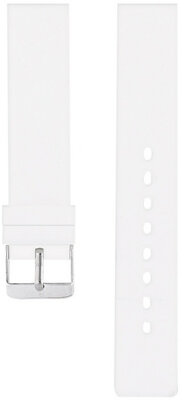 Children's Silicone Strap 18 mm, White, Silver Buckle