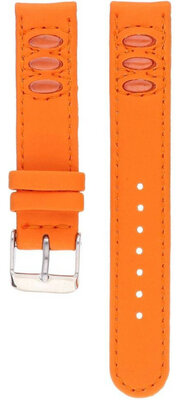 Children's Leather Strap 16 mm, Orange, Silver Buckle