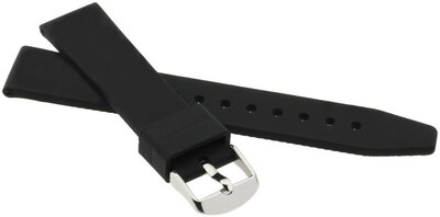 Children's Silicone Strap, Black, Silver Buckle