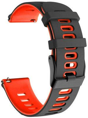 Strap Quick Release 22mm, silicone, red-black, black clasp (Garmin Venu, Forerunner 255, Vívoactive 4 aj.)