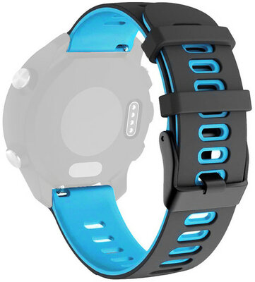 Strap Quick Release 22mm, silicone, blue-black, black clasp (Garmin Venu, Forerunner 255, Vívoactive 4 aj.)