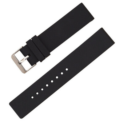 Ricardo Sefro, silicone strap, black, silver clasp