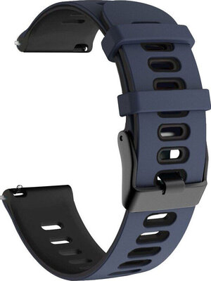 Strap Quick Release 22mm, silicone, black-blue, black clasp (Garmin Venu, Forerunner 255, Vívoactive 4 aj.)