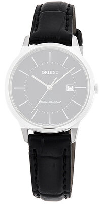 Black leather strap Orient UL00F011J0, silver buckle (for model RF-QA000)