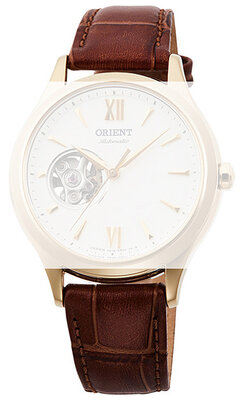 Brown leather strap Orient UL019024K0, gold buckle (for models RA-AG002, RA-AG07)