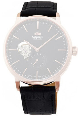 Black leather strap Orient UL036011P0, Rose gold buckle (for model RA-AR01)