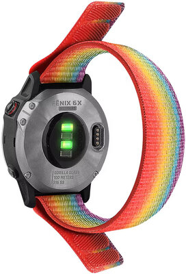 Threading strap 22mm, nylon, rainbow (Garmin Fenix 7/6/5 etc.)