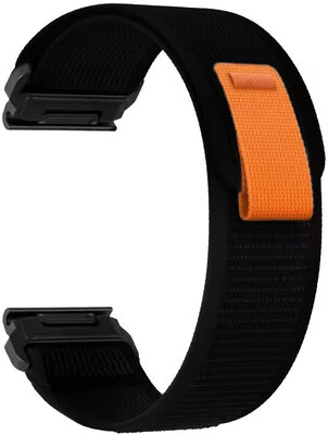 QuickFit strap 22mm, nylon, black, velcro (Garmin Fenix 7/6/5, Epix 2, MARQ 2, etc.)