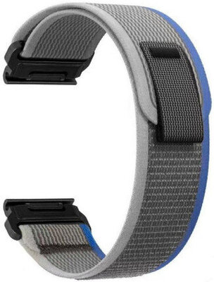 QuickFit strap 26mm, nylon, grey-blue, velcro (Garmin Fenix 7X/6X/5X, Tactix, etc.)