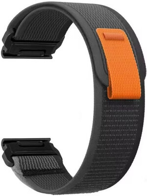 QuickFit strap 26mm, nylon, black-grey, velcro (Garmin Fenix 7X/6X/5X, Tactix, etc.)