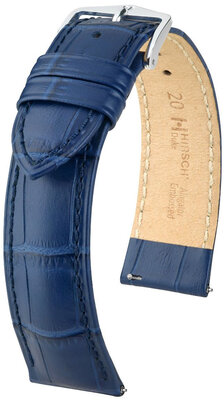 Dark blue leather strap Hirsch Duke S 01028380-2 (Teletina)