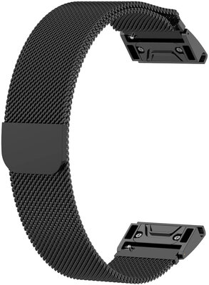 Ricardo steel bracelet 20 mm (for Garmin Fenix 7S, Epix 2, 42mm, etc.), black, QuickFit