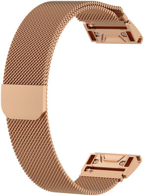 Ricardo steel bracelet 20 mm (for Garmin Fenix 7S, Epix 2, 42mm, etc.), rose gold, QuickFit