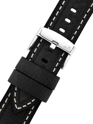 Leather strap Morellato Carra 6023E22.019 M, black, recycled material