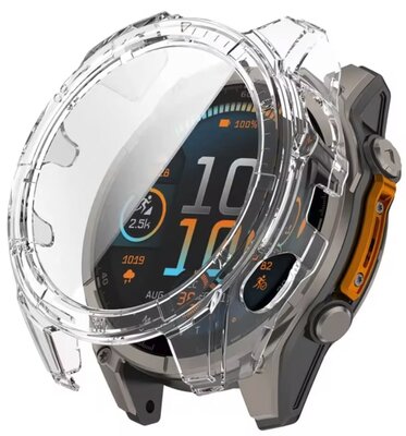 Protective cover (for Garmin Fenix 8), plastic, transparent + glass