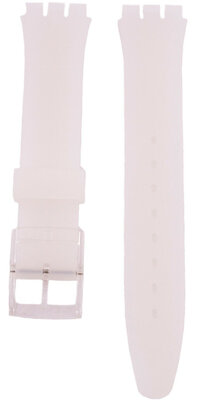 Silicone strap Ricardo 16mm (for Swatch), white, transparent