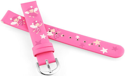 Leather strap JVD RJ7223.4 14mm, pink, children's