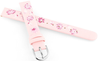 Leather strap JVD RJ7226.1 12mm, pink, children's