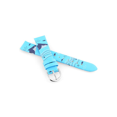 Leather strap JVD RJ7224.3 16mm, blue, children's