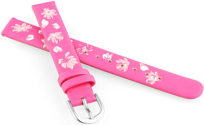 Leather strap JVD RJ7226.3 12mm, pink, children's