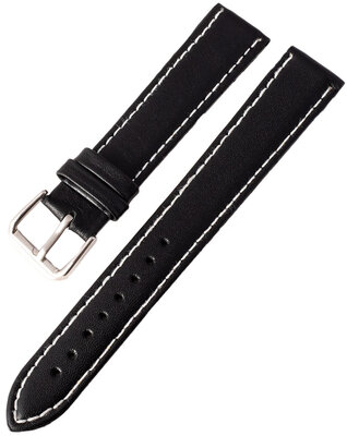 Ricardo Napoli leather strap, black with white stitching