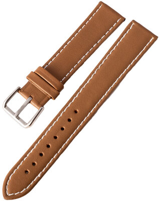 Ricardo Napoli leather strap, light brown with white stitching