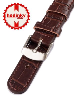 Unisex leather dark brown strap for watches W-080-B