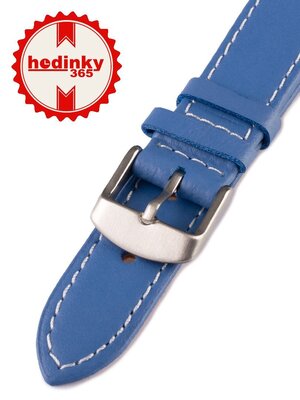 Unisex leather blue strap for watches W-00-F