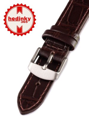 Unisex leather dark brown strap for watches W-140-B